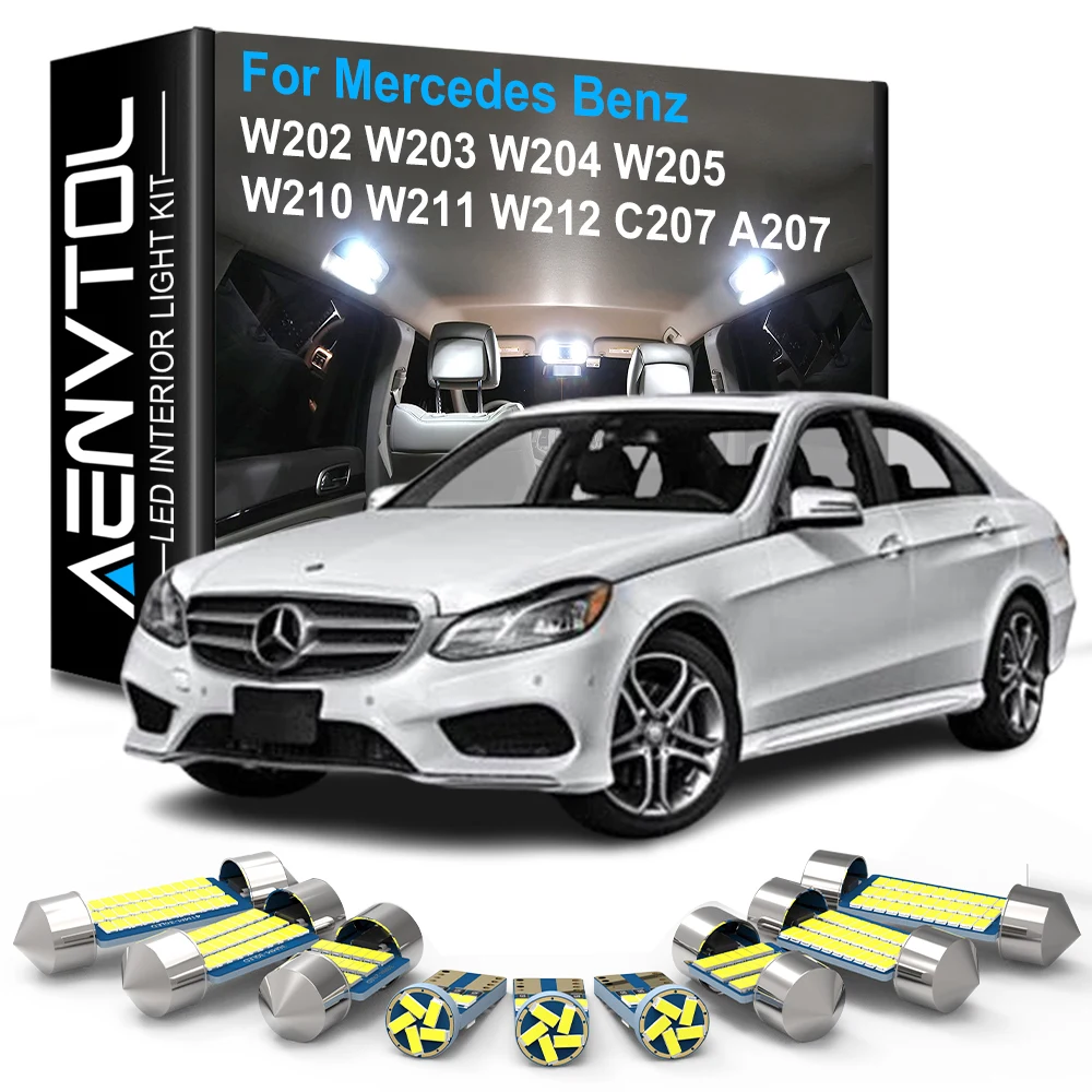 Samochodowe oświetlenie wewnętrzne LED Canbus do Mercedes Benz W202 W203 W204 W205 W210 W211 W212 C207 A207 C E Class Auto Akcesoria Części