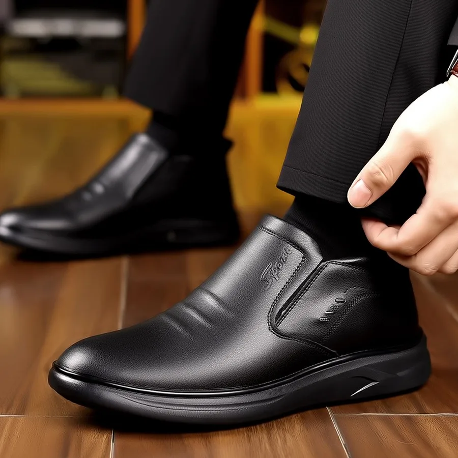 men's-slip-on-loafers-warm-lined-stretch-collar-round-toe-microfiber-upper-dress-casual-for-office-commute