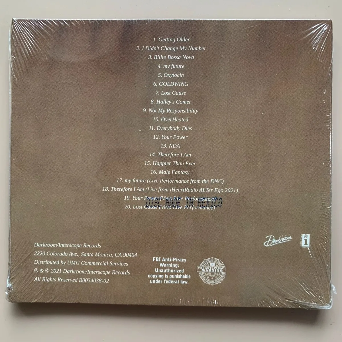 العلامة التجارية الجديدة غير مفتوحة النسخة الأمريكية بيلي إيليش سعيد من قرص ألبوم أي وقت مضى للمعجبين والجامعات