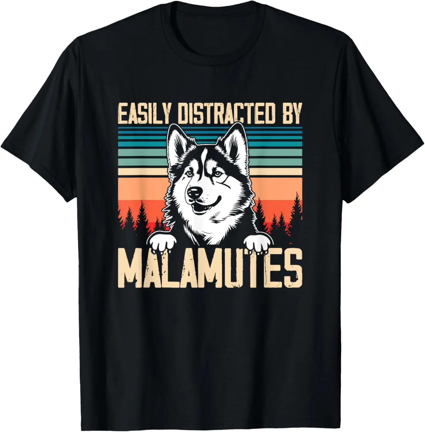 

Easily Distracted By Dogs Alaska Puppy Cute Alaskan Malamute T-Shirt