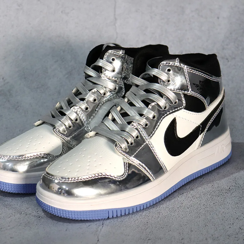Cordones creativos de microfibra para zapatos de baloncesto para hombres y mujeres, cuero suave, láser, plateado, dorado, 120/140/160 cm