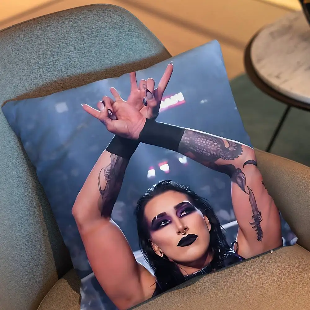 Mami black Rhea Ripley Pillow Case Pillow Case Living Room Sofa Cushion Cover Suitable For Home Bedroom Room Decoration