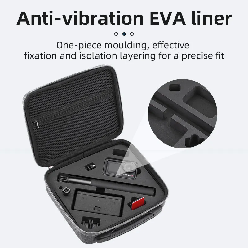 BRDRC حقيبة للتخزين حقيبة حمل ل DJI Action 5 Pro/Osmo Action 4 كاميرا حامي الملحقات المحمولة حقيبة سفر حقيبة يد