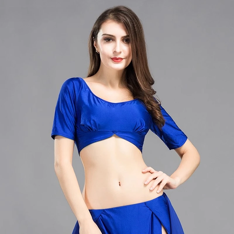 맞춤형 벨리댄스 의상 상의 동양 무용 연습복 2025 신상 여성 섹시 다용도 반팔 셔츠