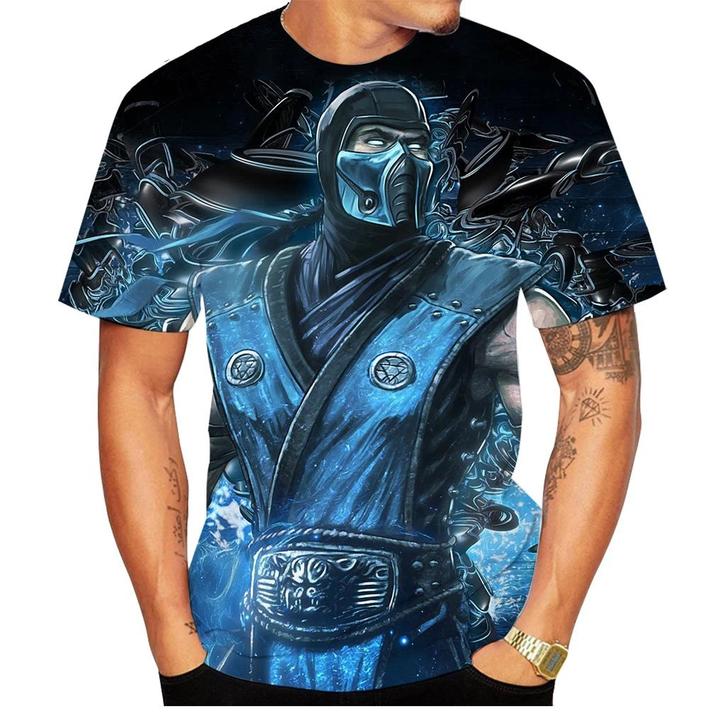New Summer Hot Sale Mortal Kombat 3D Print Men\'s/women\'s T Shirt Short-sleeved Round Neck Clothing Plus Size 100~6xl Oversize