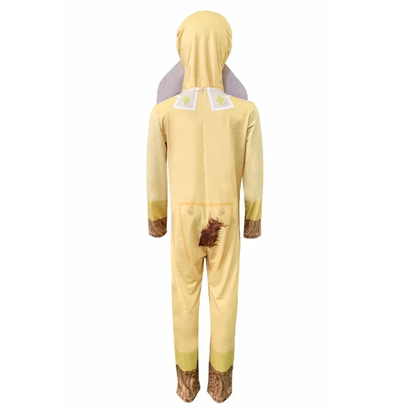 Unisex Movie Boy Girl Cute Yellow Sheep Jumpsuits With Mask Purim Halloween Cosplay Wish Valentino Child Costume