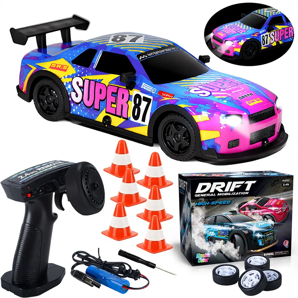 

KYAMRC 1:22 Cross-Border New Remote Control Four-Wheel Drive High-Speed Drift Racing Car RC Car with Lights Children's Toy Car
