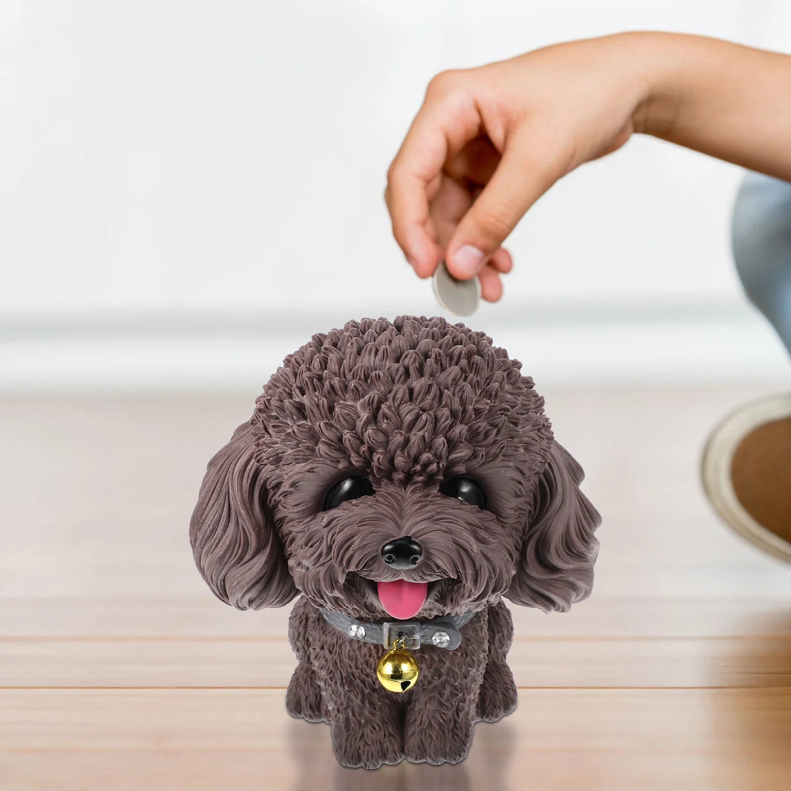 Hucha de perro de dibujos animados, tarro de monedas para cachorros de gran capacidad para niños, bote de ahorro de dinero de vinilo, decoración de escritorio, caja de dinero para regalo para niños