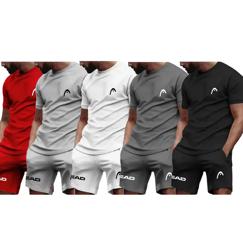 

Men's Breathable Tennis Sportswear Set Loose Running T-shirt Summer Outdoor Sports bBadminton Training Suit Short Sleeved Set