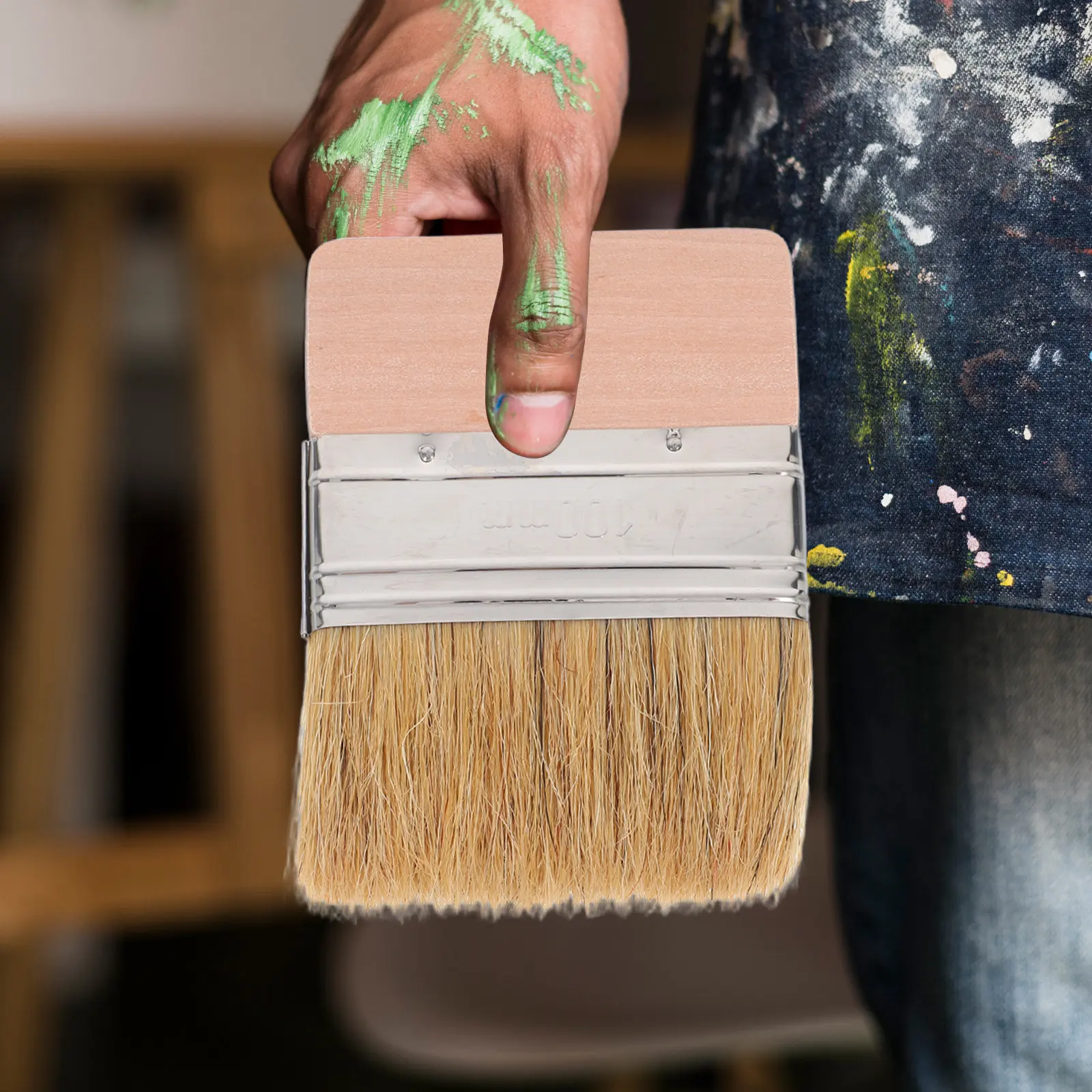 Boar Bristle Brush Wood Handle Sand Remover Small Paint Brush Wall Furniture Painting Cleaning Tool Beach Sand Remover