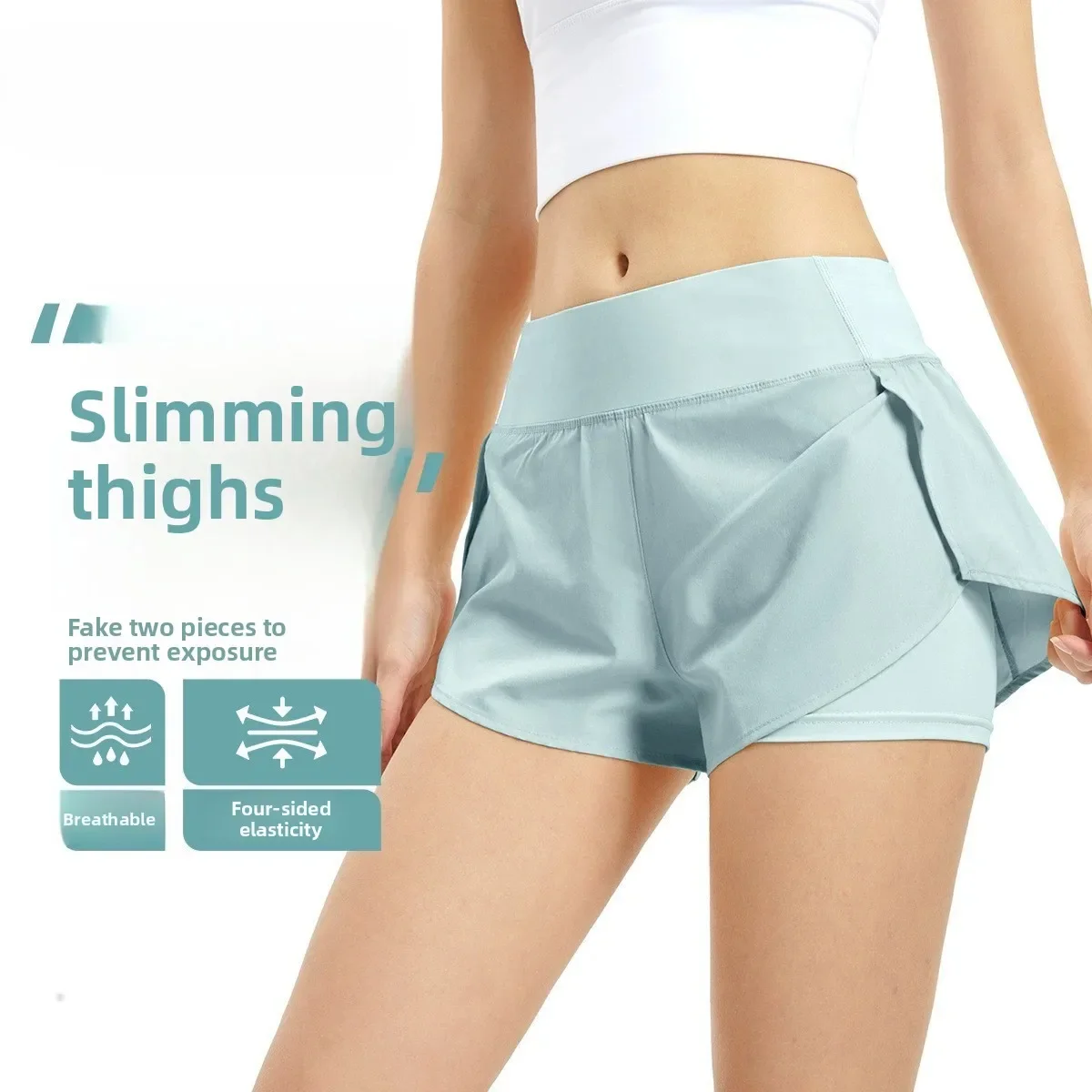 Thin fitness shorts women's summer anti-light yoga pants European and American yoga quick-drying running breathable