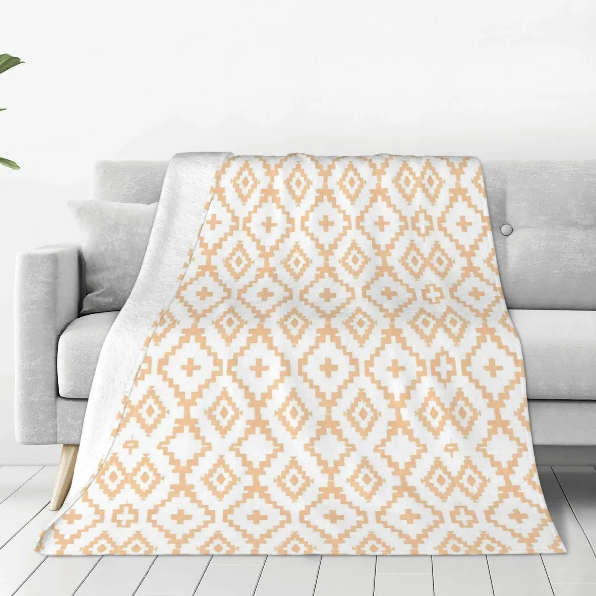 Custom Bohemian Wallpaper Blanket Warm Fleece Soft Flannel Throw Blankets for Bedroom Sofa Office Spring