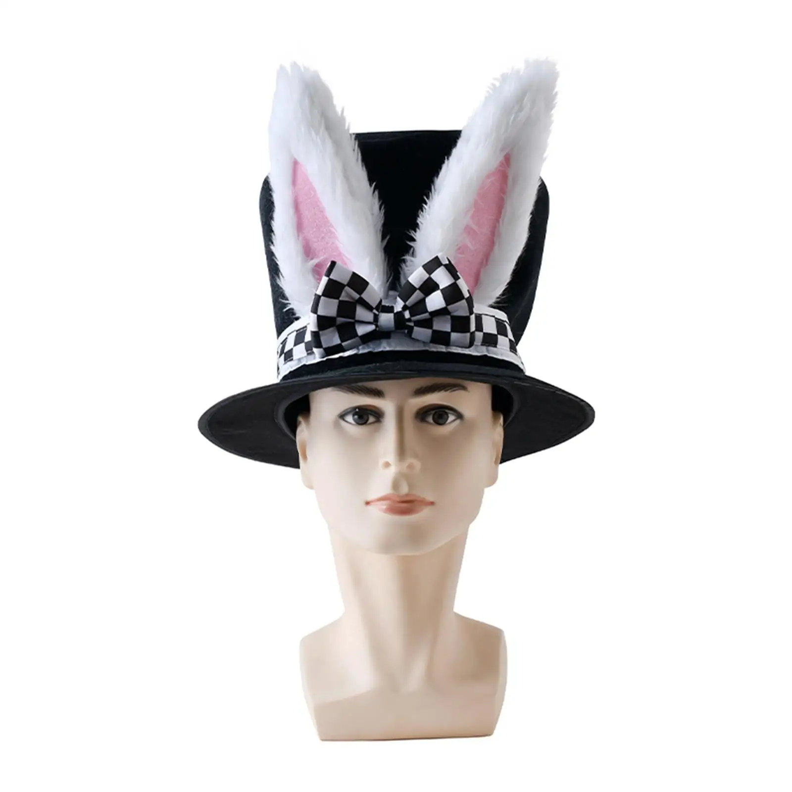 Kids Bunny Ears Funny Party Top Hat Comfortable to Wear Polyester Adjustable Hand Wash Fashionable Dress up Hat Seasonable Cute