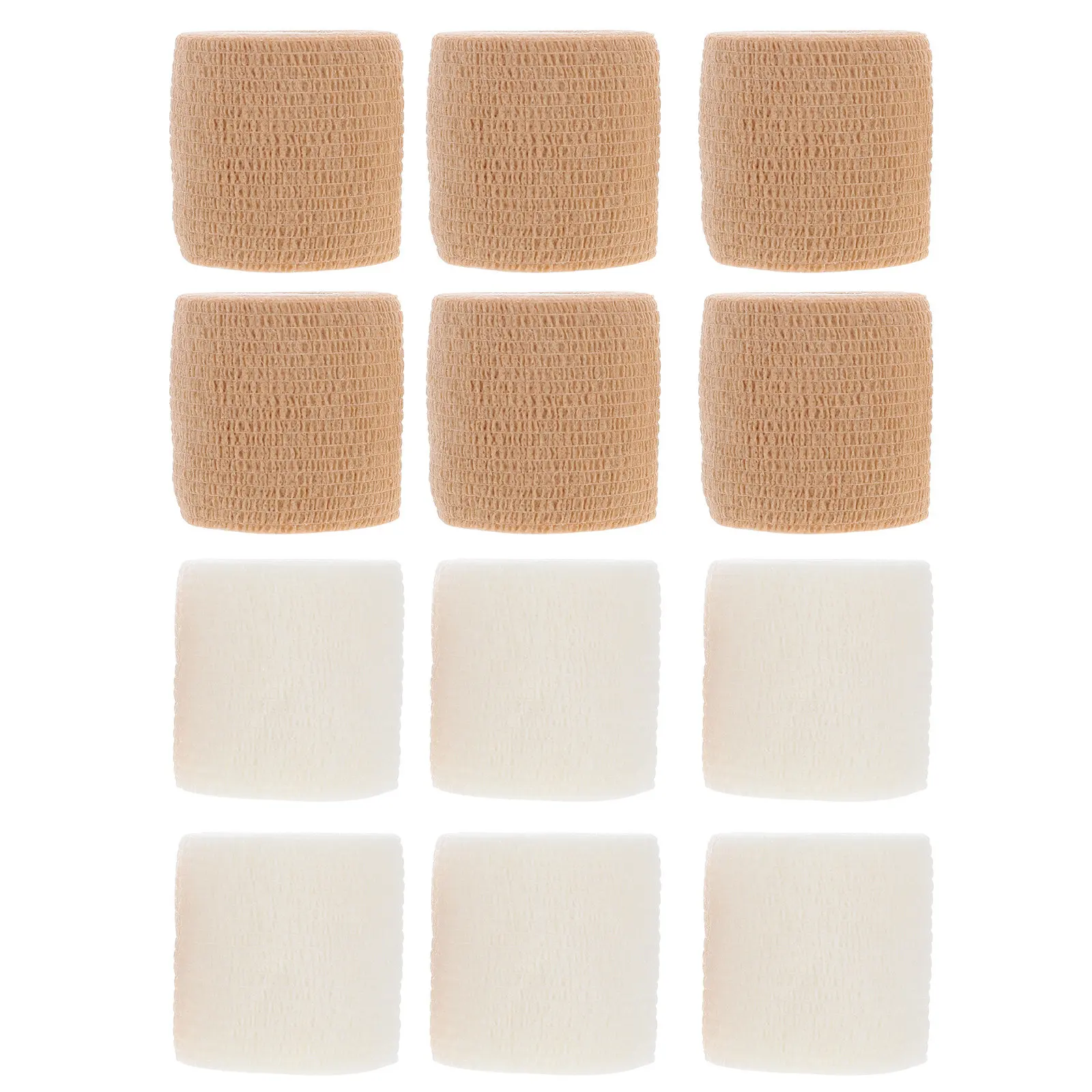 12 Rolls Adhesive Elastic Wrap for Wrists Sprains Swelling Wound Protection Athletic Use Breathable Non Woven Cohesive