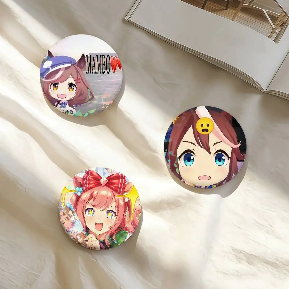U-UmaMusume-S Anime Mambo Laser Badge Lapel Pins for Backpacks Briefcase Brooch Clothes Gifts