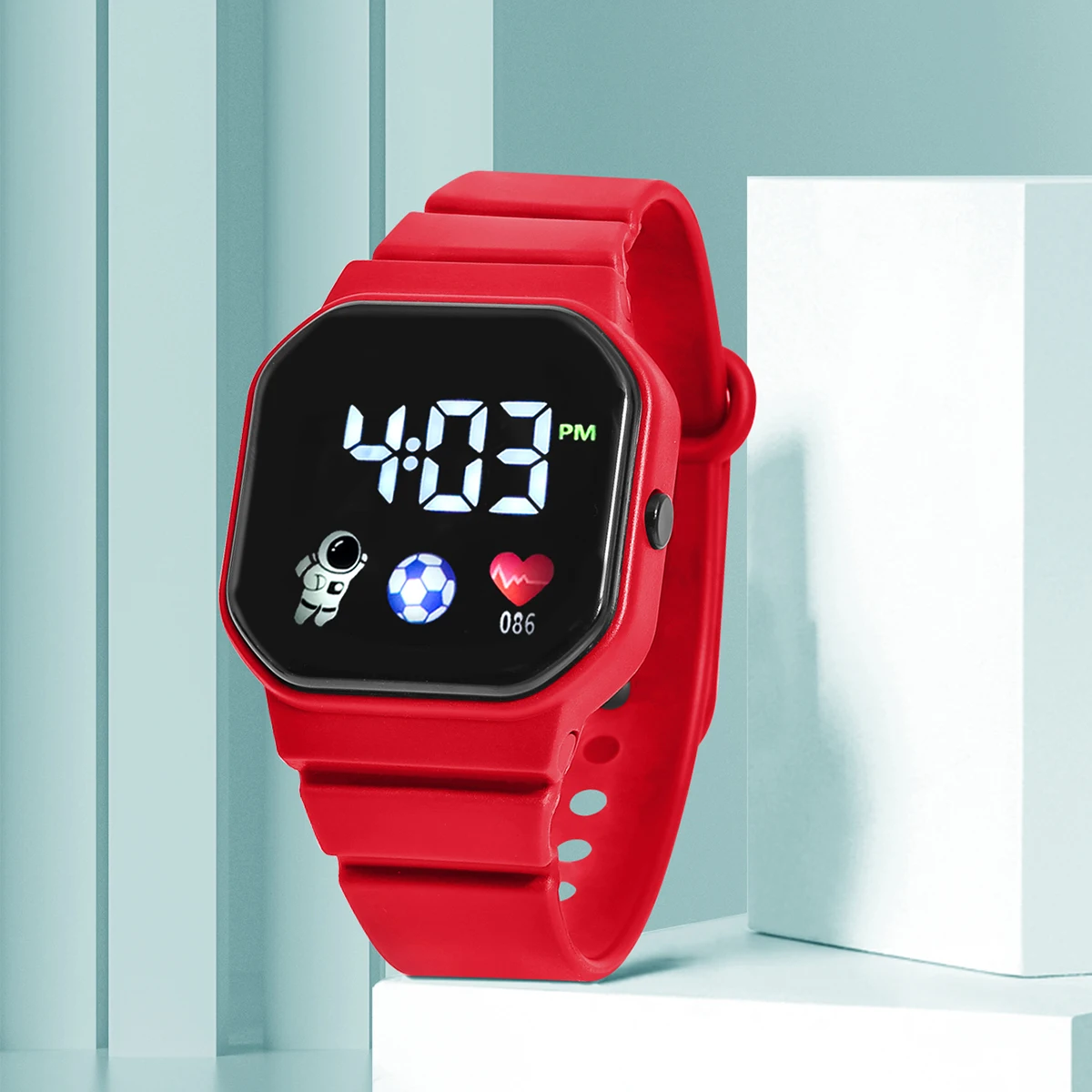 Young Student Electronic Watch Astronaut Earth Love Minimalist Children's Watch LED Leisure Sports Electronic Watch