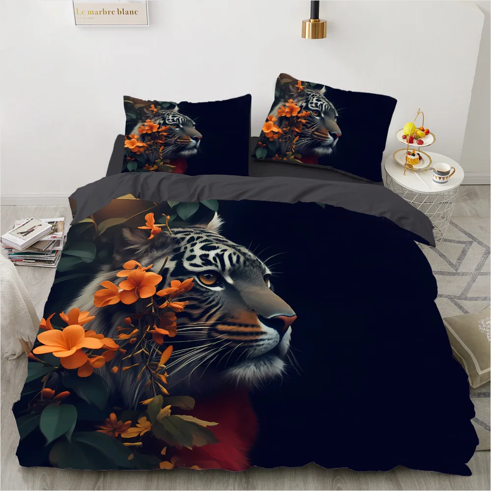 2/3pcs bedding set Digital Print Comfortable Duvet Cover for Home Bedroom Decoration, 1 Duvet Cover and 2pillowcase with Zippers