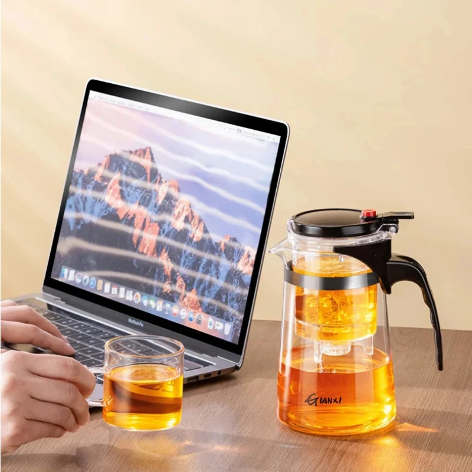 Teapot With Infuser Thickened Glass Heated Resistant Tea Pot One-button Filtering Tea Separation Kettle Tea