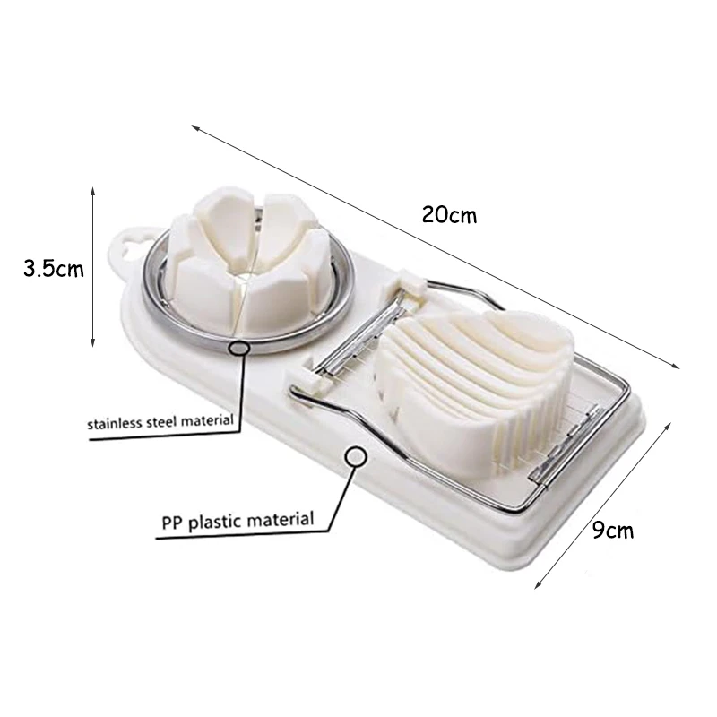 قطاعة البيض للبيض المسلوق الصلب، قطاعة شرائح البيض المسلوق متعددة الأغراض، سلك من الفولاذ المقاوم للصدأ مع أنماط التقطيع #6