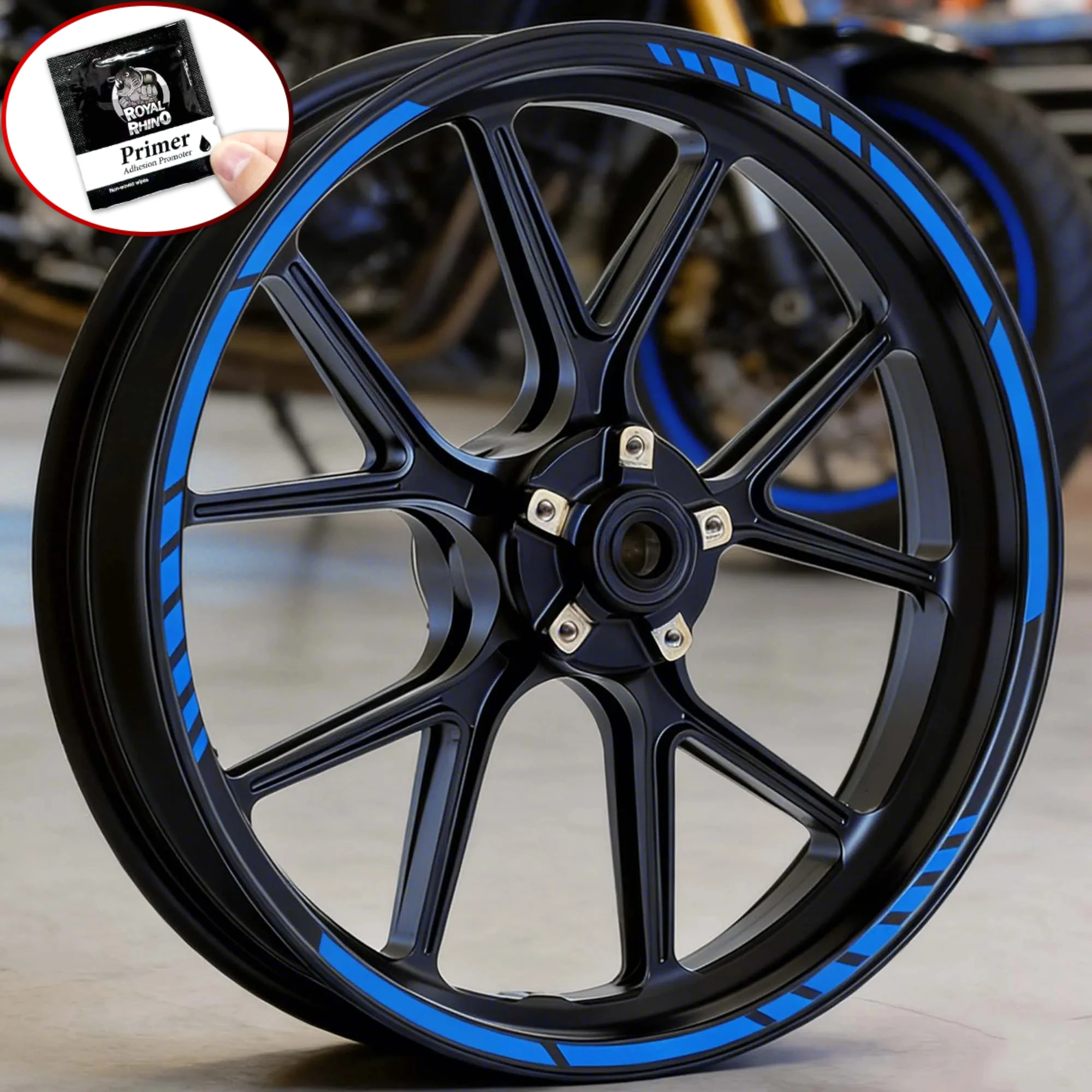 16PCS/1Set Racing Stripe voor 17-19inch Velgen Motorfiets Wiel Stickers Hub Vinyl Decals Waterdicht DIY Gemodificeerde Scooter decors