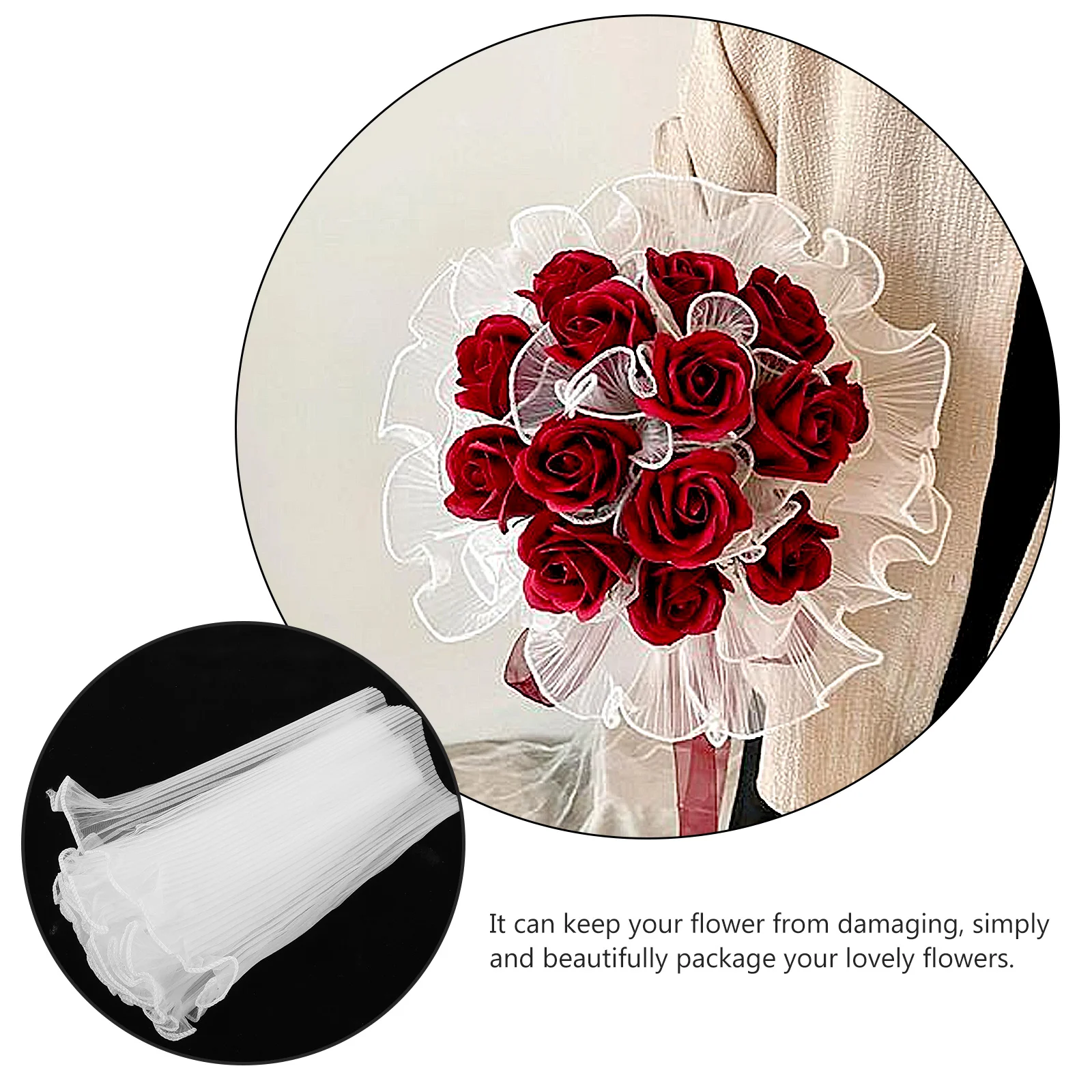 

Flower Wrapping Yarn 28cm Wide 4m Long Netting for Bouquet Packaging DIY Home Party Wedding Gift Decor