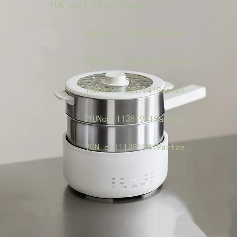 0-Coating Stainless Steel Electric Cooker, Detachable Non-Stick Free Healthy Hot Pot with 2.5L Capacity,Multi-Function Electric