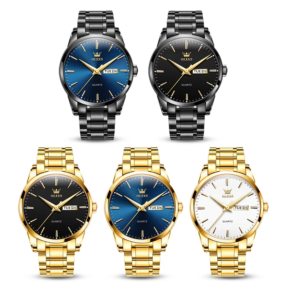 OLEVS brand men\'s watch hot selling dual calendar waterproof watch men\'s watch 6898