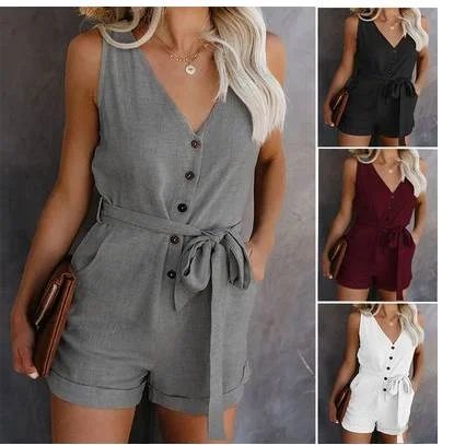 

Summer Women's Casual Jumpsuit Low Waist orts One-Piece Suit Fem Faionable Comfortable Breathable Clothing