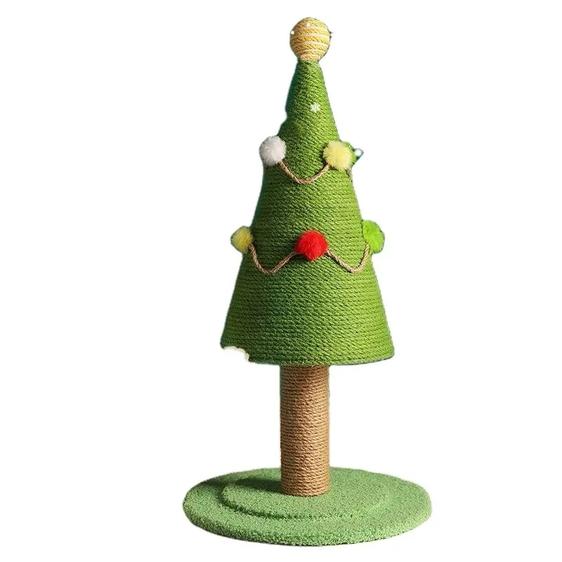 

Manufacturer Wholesale New Design Christmas Gift Small Green Sisal Cat Scratching Post Cat Climbing Frame Cat Tree Tower Toy