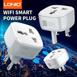 LDNIO WiFi presa a muro intelligente con pulsante interruttore ciabatta portatile con spina EU US UK 2500 W Google Home Tuya WiFi Timer plug