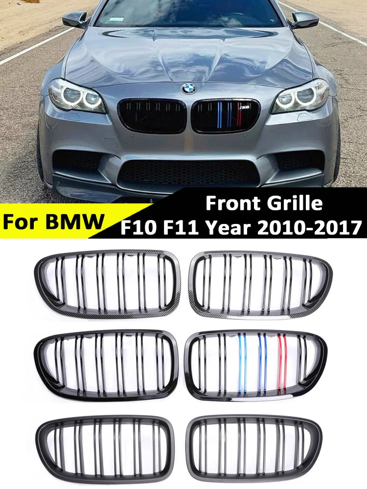 

Front Bumper Kidney Carbon M Color Grill Replacement for BMW 5 Series F10 F11 F18 2010-2017 M5 Gloss Black Grille 520i 528i 530i