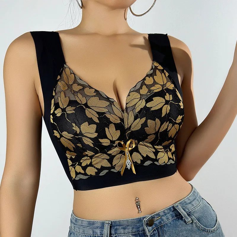 Large Size Beautiful Back Big Breasts Sexy Underwire Women\'s Underwear Underwear Push-up Women\'s Small Breasts Sports Vest