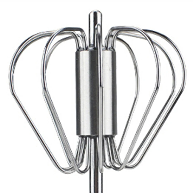 1Pc Eiklopper Semi-automatische Mixer Handleiding Zelf Draaiende Rvs Garde Ei Crème Roeren Keuken Gereedschap Hand blender