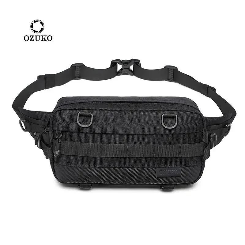 Ozuko 2L 4L Full Water-proof Fishing Waist Bag Big Capacity Outdoor Casual Unisex Black Sport Bag Fishing Tackle