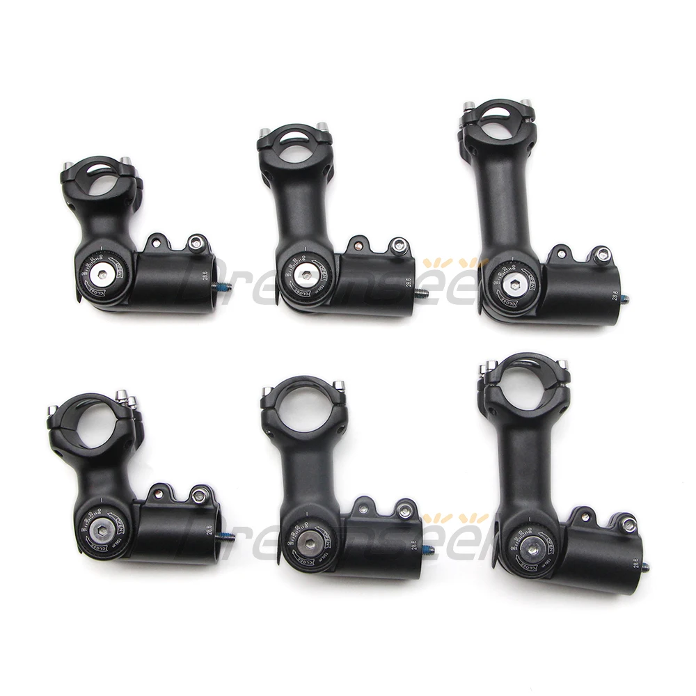 Bike Adjustable Stem MTB Mountain Road Bicycle 25.4 / 31.8mm Handlebar Front Fork Riser 60-100mm 90-180 Degree Aluminum Alloy