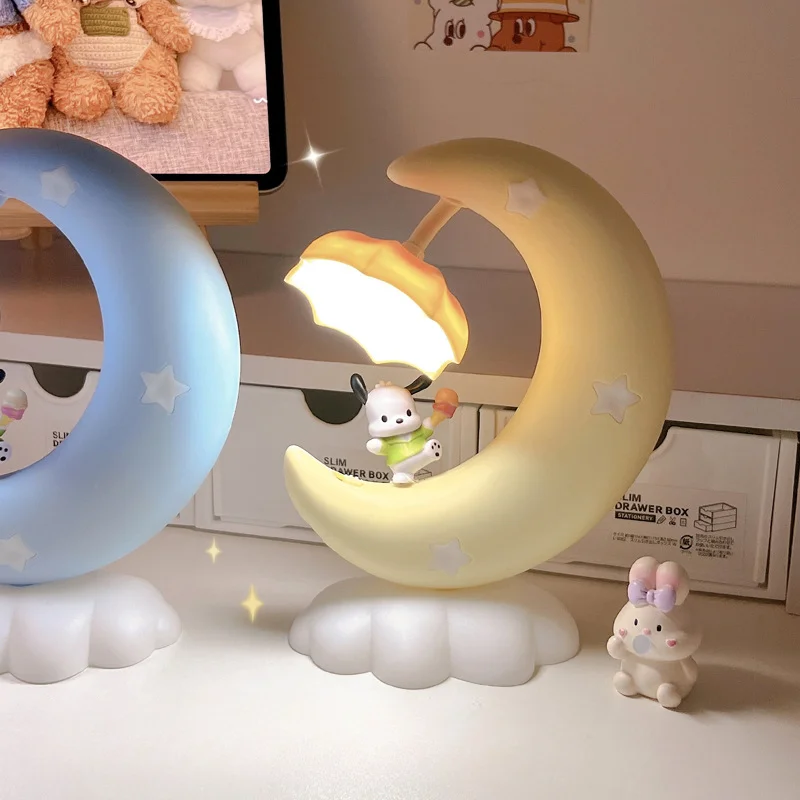 Kawaii Night Light Cute Anime Pochacco LED Light Room Decor Stuff Rechargeable Desk Lamp for Girls Kids Artwork Decor