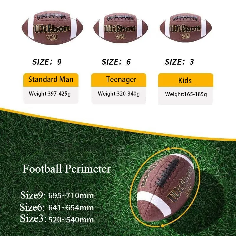 Description Picture 3 of itemAmerican Football Soccer Rugby Association Football Footy Ball Size 3 6 9 Sports Football Adult Kid Group Training Game Supplies