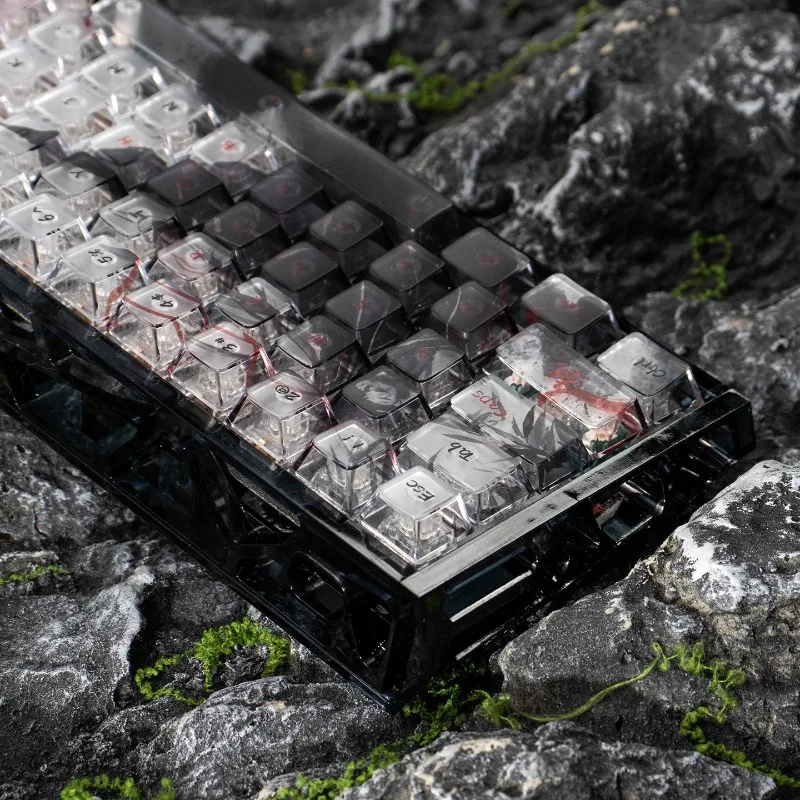 123 Key Swordsman Theme Keycaps Cherry Profile Keycap Custom PC Fog Transparent Key Caps Anime Mechanical Keyboard Accessories