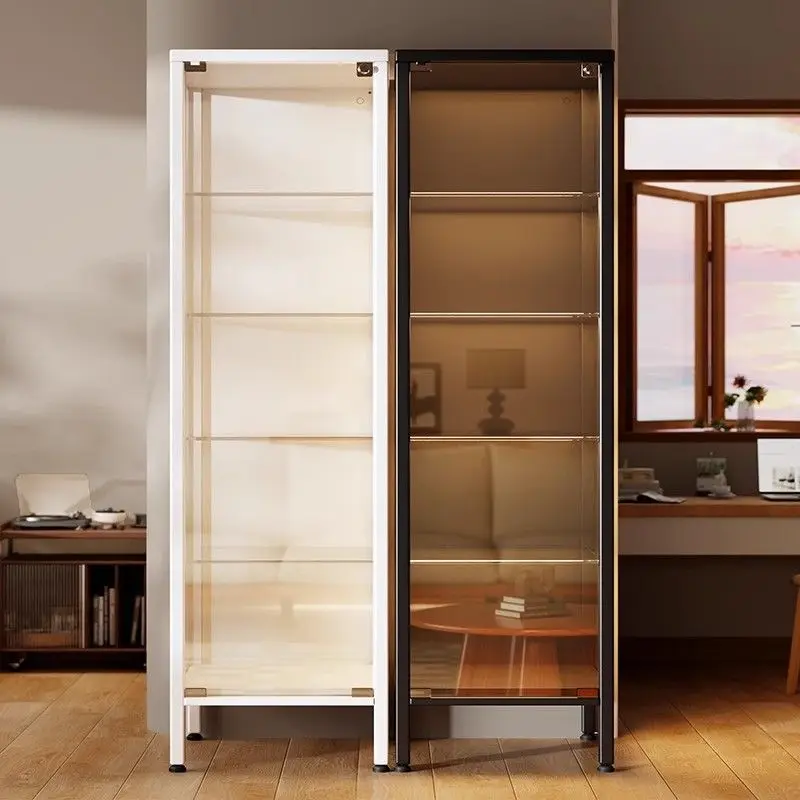 Figure storage cabinet Glass display cabinet Pain cabinet with lock with door Bookcase Dustproof transparent model Toy