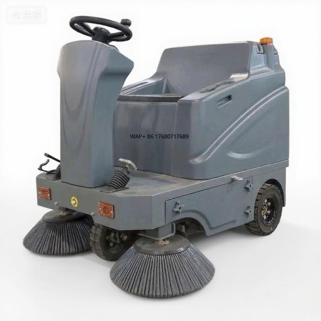 

New Automatic Electric Ride-On Self-Propelled Commercial Floor Sweeper Cold Water Degreaser Lightgreen ALS1300
