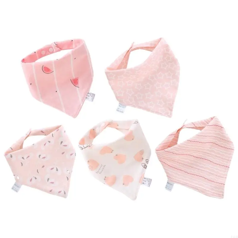 F1CB Infant Drooing Bib Floral Print Muslin Bibs Burp Cloth for Newborns Feeding