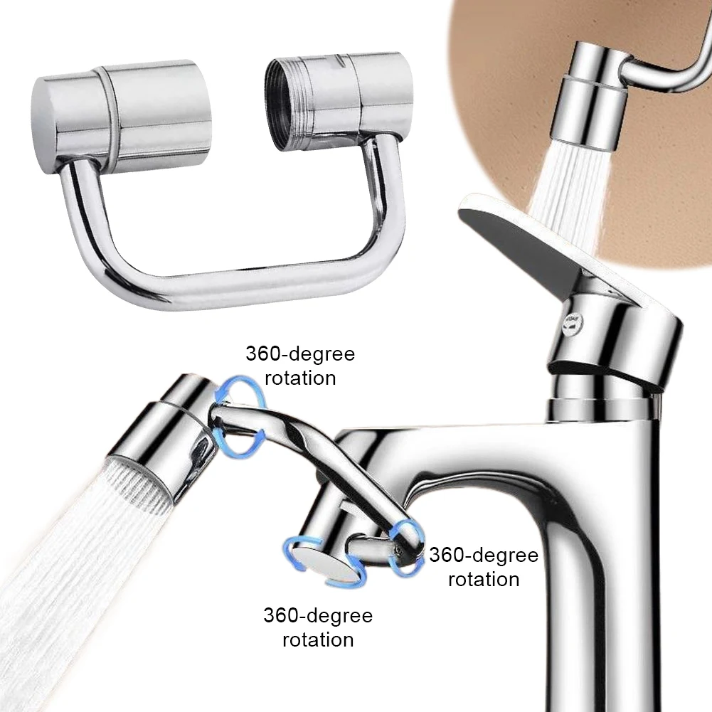 Swivel Faucet Extender Stainless Steel Water Faucet Extension Bathroom Faucet Extender for Kitchen Bathroom