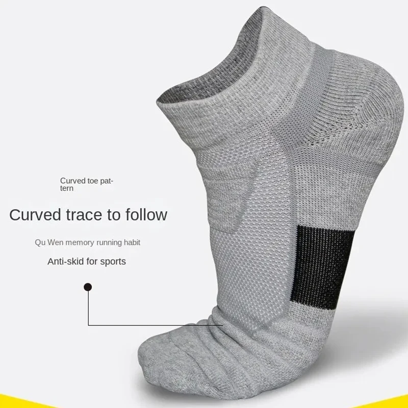 3 Pairs Breathable Mesh Athletic Terry Socks Cushioned Moisture-managing and Durable Reduces Foot for Running Hiking & Sports