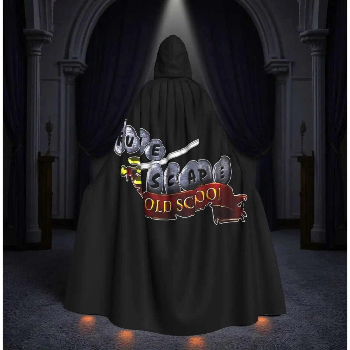 

Длинный плащ с капюшоном Runescape Oldschool Logo Bes для мужчин, средневековый костюм ведьмы, накидка для косплея, для Хэллоуина, унисекс, для взрослых