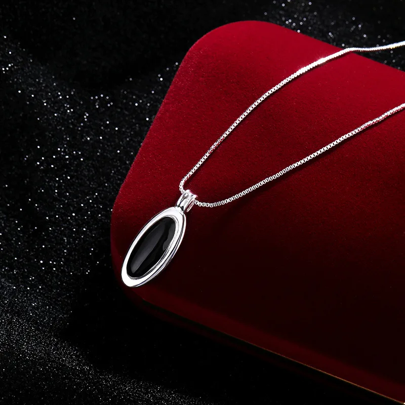 HUATIWOCY Fashion 925 Silver Jewelry Pendant Necklace Accessories for Women Wedding Engagement Party Promise Gift Wholesale