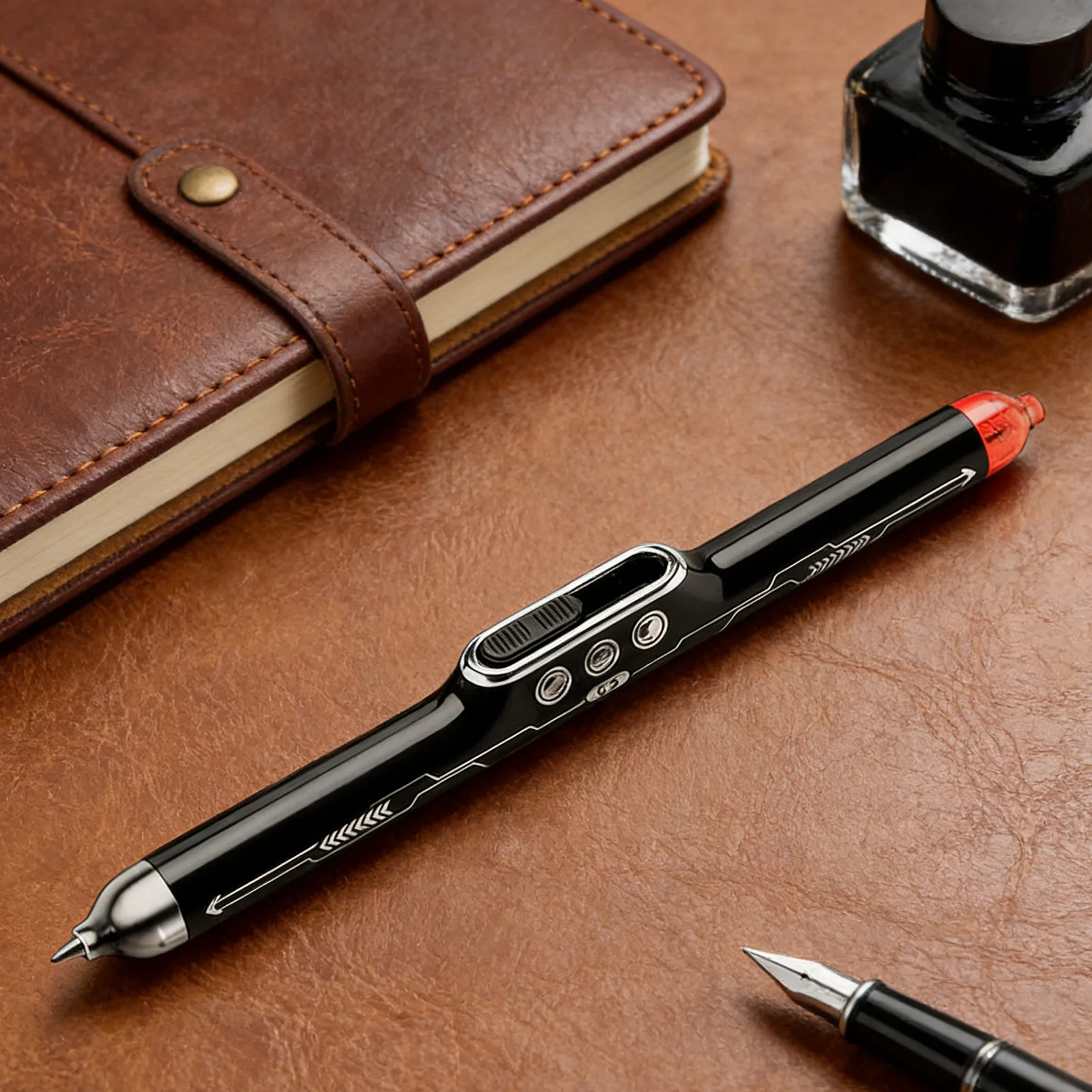 Phantom Submarine Designs Gel Pen Black Red Two Ink Color Push Button Smooth Writing Tools Good-looking Gel Pens For Students