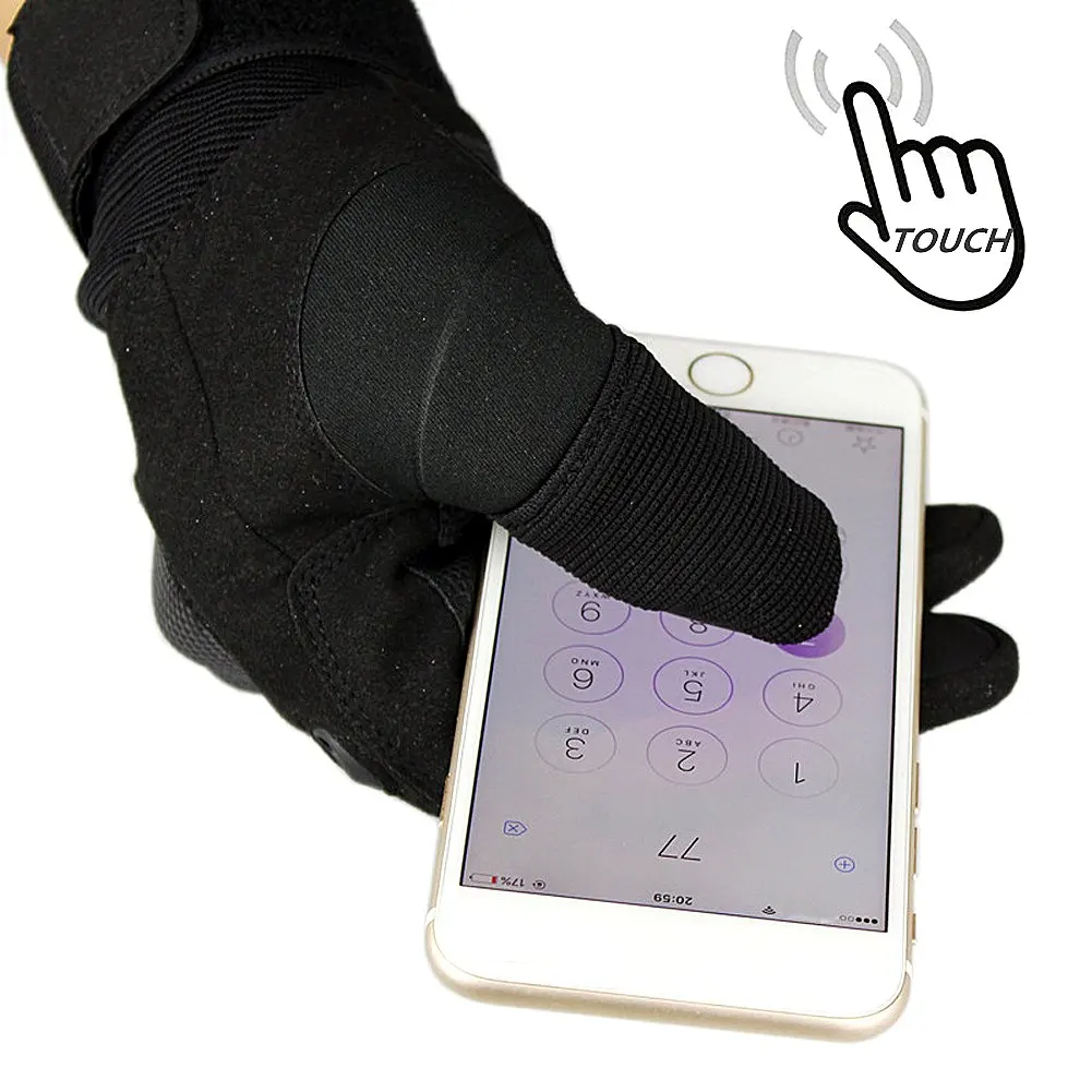 Luvas táticas masculinas com proteção dura de junta touchscreen airsoft paintball militar dedo cheio luvas da motocicleta