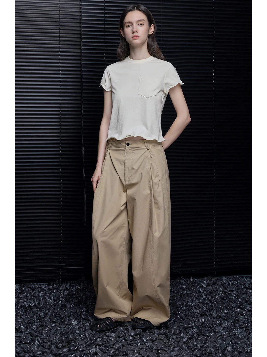 

Loose Comfortable Women's round Neck Short Sleeve T-shirt Summer New Style Petal Design Street Style Polyester Fabric