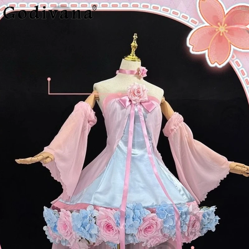 花の妖精プリンセスガールズドレスハロウィンパーティーアニメピンクドレススーツ女性の夏のカーニバル制服ロリータドレス衣装
