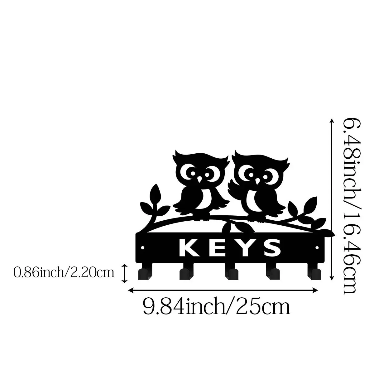 CIFBUY Owl Key Holder Metal Wall Art Sign Iron Decor Rust Proof Waterproof For Indoor Outdoor Garden Patio Home Decoration Rack view 4